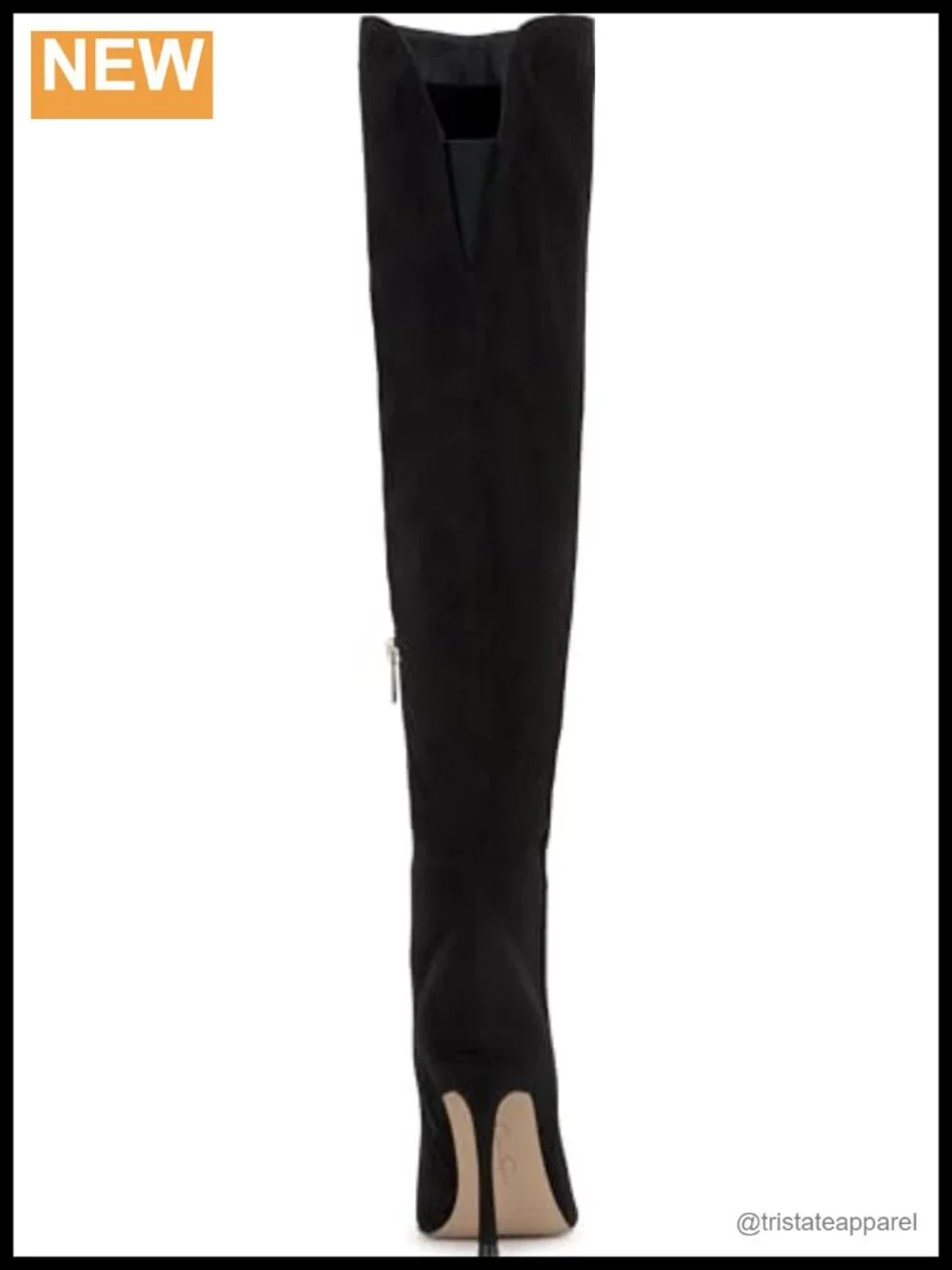 Faux Suede Over-the-Knee Stiletto Boots Zip Round Toe Equestrian Style Heels